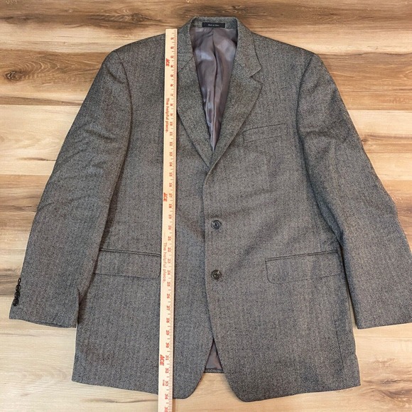 Lauren Ralph Lauren Blazer Mens 44L Wool Jacket Herringbone - Picture 3 of 13